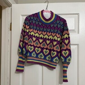 Karlie Multicolor Heart Pattern Sweater